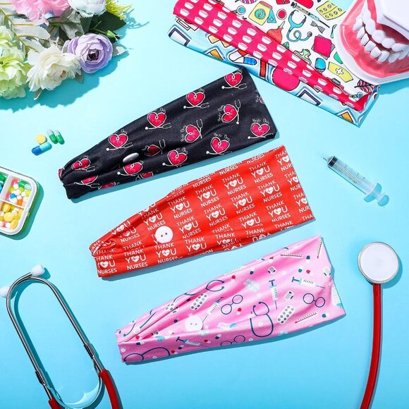 12 Pcs Nursing Headbands Elastic Non Slip with Buttons for Ear Relief Women - Picture 4 of 7